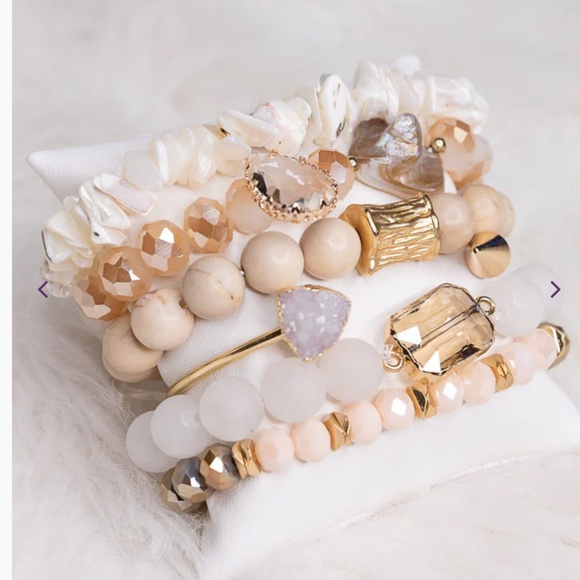 Boho “ Aspen ” 6 Strand Bracelet with Natural Stones and Charms R4B - Picture 2 of 4